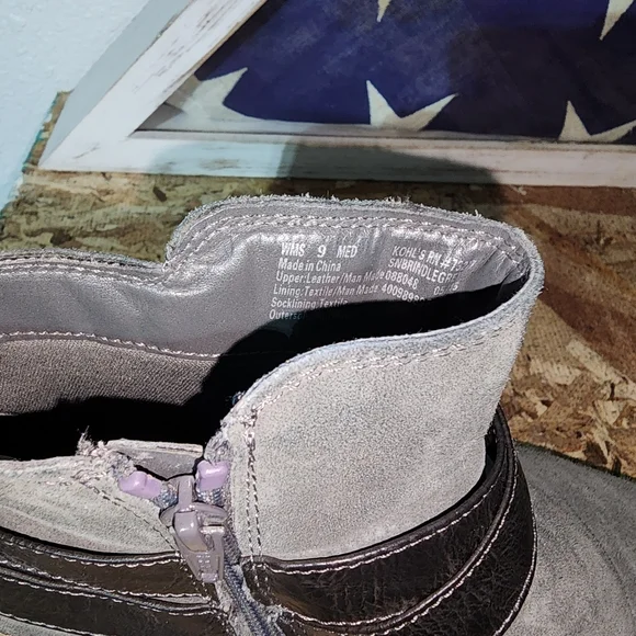 SONOMA Women's Ankle Boots Side Zip, Buckle (Gray Black) - SIZE 9 - Picture 8 of 8